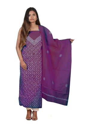 Lavangi Women's Lucknow Chikankari Cotton Unstitched Dress Material for Top, Bottom & Dupatta (Wine) Lavangi Women's Lucknow Chikankari Cotton Unstitched Dress Material for Top, Bottom & Dupatta (Wine)