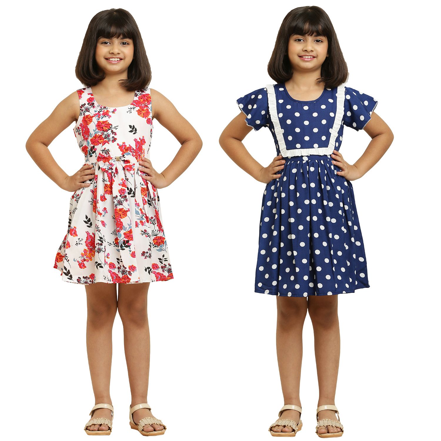 Flawsome Stylish Girls Pair Frock & Dress.