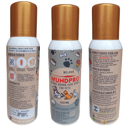 Melanie Wundpro - Topical Herbal Woundcure Spray for Pets (100 ml) Melanie Wundpro - Topical Herbal Woundcure Spray for Pets (100 ml)