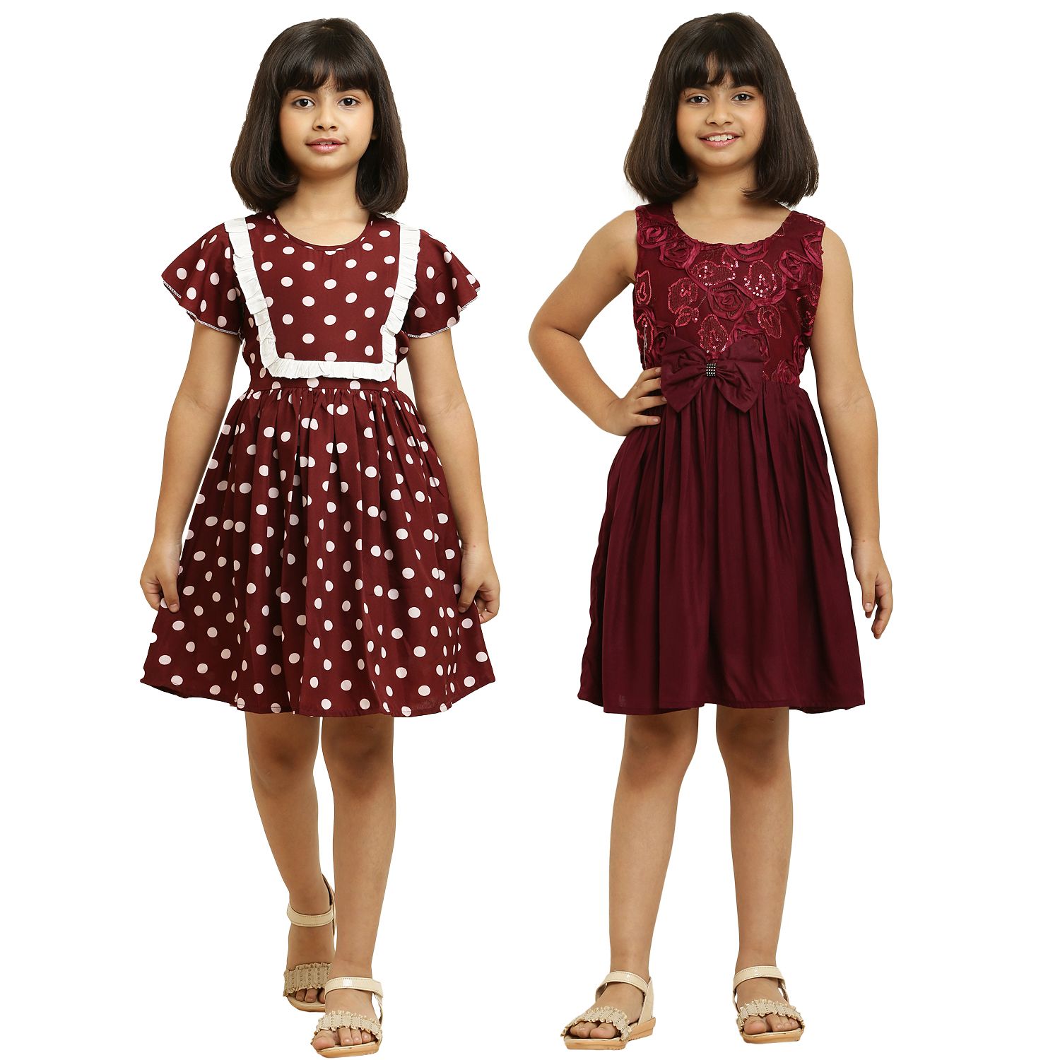 Modern Funky Girls Pair Frock & Dress