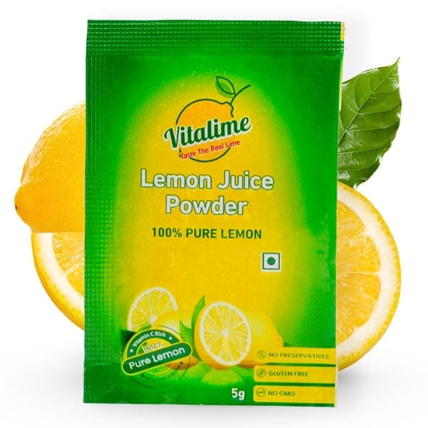 Vitalime Lemon Juice Powder - 100% Pure Lemon, Vitamin C Rich (5g*24)