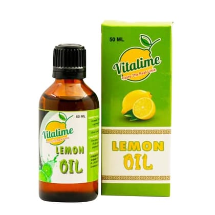 Vitalime Lemon Oil Essential for Aroma, Culinary & Wellness - 50ml Bottle