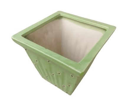 Plain Ceramic Green Acrylic Square Planter Pot