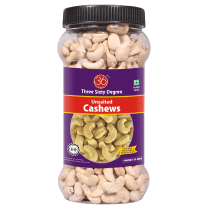 360 Three Sixty Degree Roasted Whole Unsalted Cashews In 500 Grams Jar | Crunchy Kaju | Protein Rich Nutritious and Super Tasty 360 Three Sixty Degree Roasted Whole Unsalted Cashews In 500 Grams Jar | Crunchy Kaju | Protein Rich Nutritious and Super Tasty
