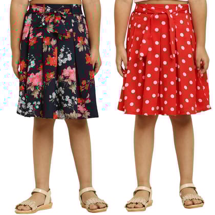 Pretty Fancy Red & Blue Pair Skirt For Girls.