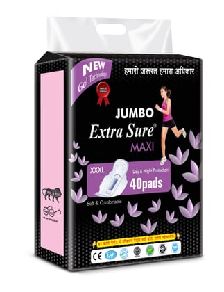 Extra Sure Jumbo Maxi Care Super soft with Wings (40 Pads, XXXL)