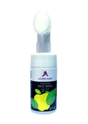Adorn Aura Apple Cider Vinegar Foaming Face Wash - with Organic Certified Himalayan Apple Cider Vinegar - No Parabens, Sulphate, Silicones & Color (with Built-in Brush),100ml Adorn Aura Apple Cider Vinegar Foaming Face Wash - with Organic Certified Himalayan Apple Cider Vinegar - No Parabens, Sulphate, Silicones & Color (with Built-in Brush),100ml