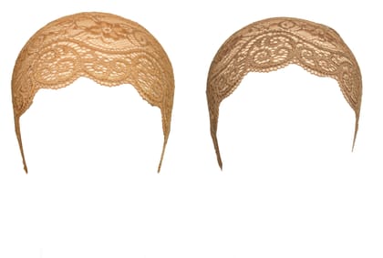 Girls and Womens Hijab Cap Hijab Headband, Under Hijab Scarf Copper Brown and Light Brown Naqab Head Scarf (2 pcs)
