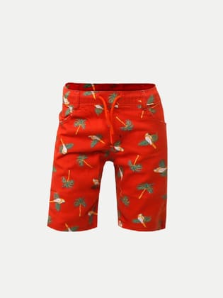 Boys Orange Tropical Shorts