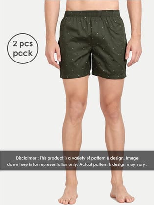 Mens Cotton Assorted Boxers 2 Pcs Pack