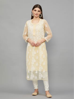 Chikankari Georgette Kurta with Slip-2400 Chikankari Georgette Kurta with Slip-2400