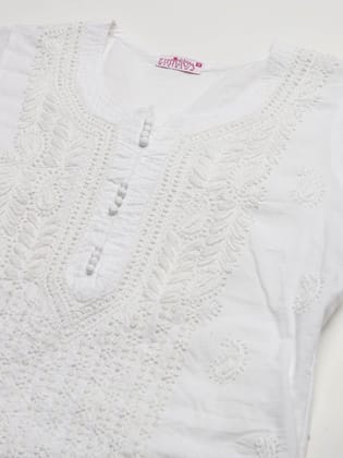 Mulmul Cotton Hand Embroidered Kurta-2445 Mulmul Cotton Hand Embroidered Kurta-2445