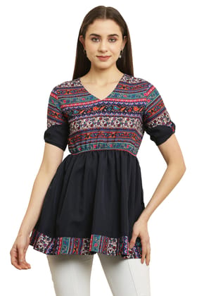 Tripti Enterprises Women's & Girls Soft Crepe V Neck Floral&nbsp;Print Designer&nbsp;Top