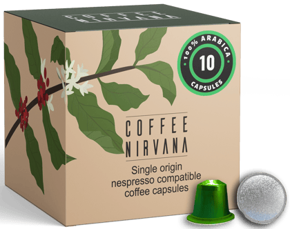 Coffee Nirvana, 100% Arabica, Box of 10, Nespresso Compatible Aluminum Capsules
