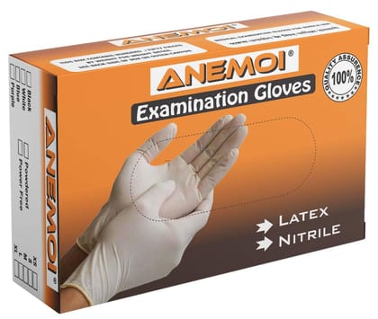 ANEMOI Disposable Latex Gloves White Multipurpose 50Pc / 25Pairs