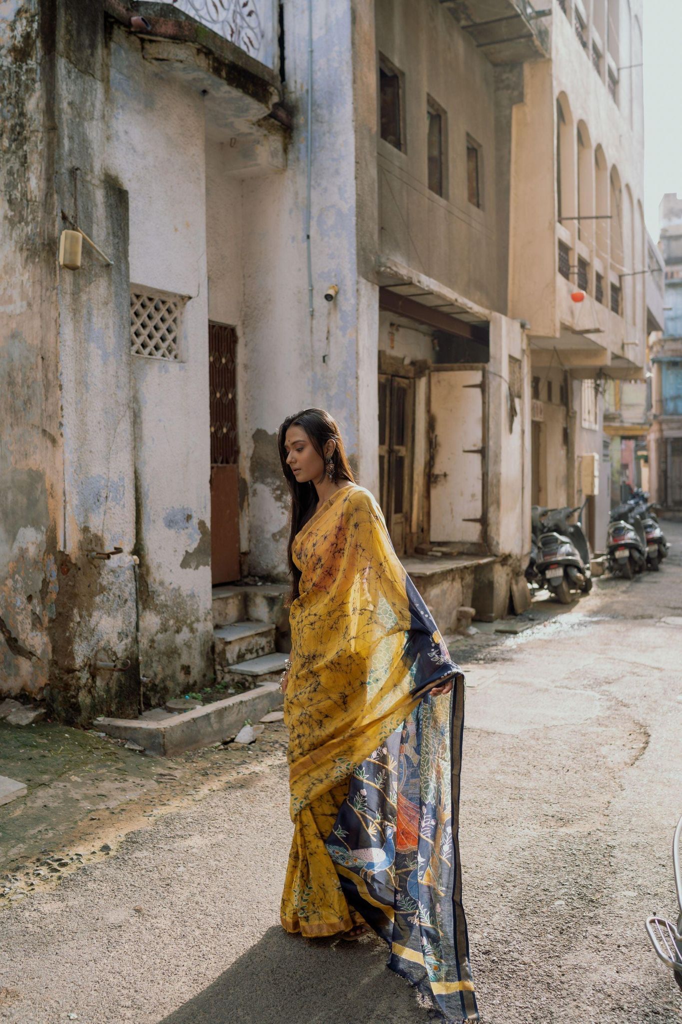 Dancing Ragini Narmada Batik silk cotton handcrafed saree