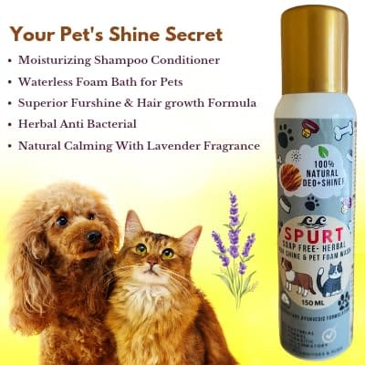 Spurt - Herbal Soap Free Pet Foam Wash & Furshine (150 ml)