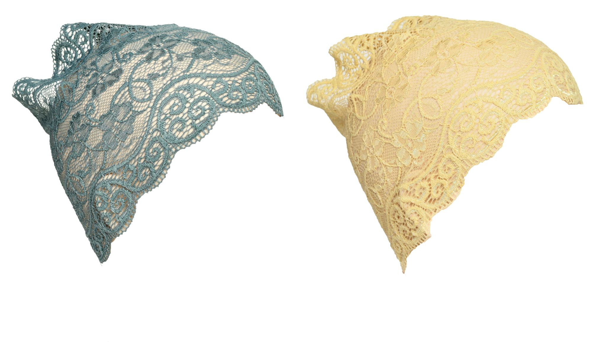 Girls and Womens Hijab Cap Hijab Headband, Under Hijab Scarf Grey and Cream Naqab Head Scarf (2 pcs)