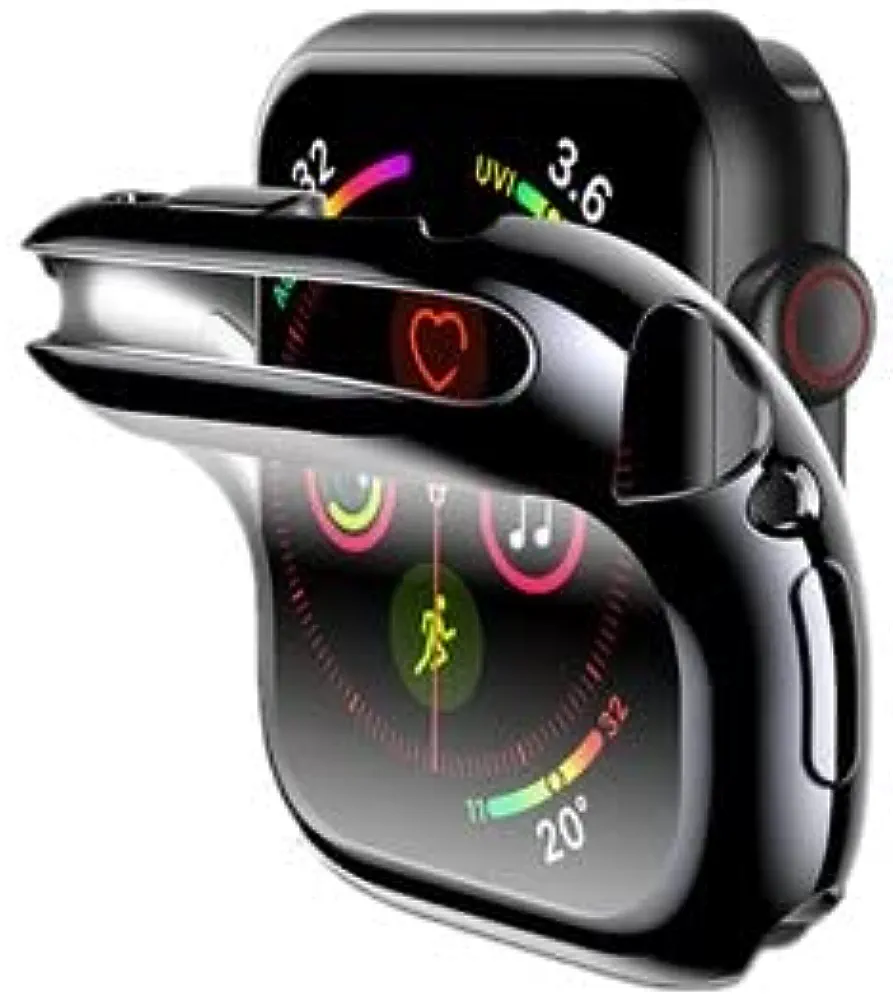 Shocked Proof Flexible Silicone TPU Watch Case Cover with Screen Protector Temper Compatible with Apple Watch 44mm (Series 6 | SE | Series 5 | Series 4)