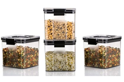 HAPPI Multipurpose Unbreakable Plastic Transparent TikTok Lock Masala Storage Containers Jar For Kitchen Airtight Masala Box Dabba Spice, Cereal , Dry Fruits Store Box 700 ML N Lock (Multicolor- Set of 4 Pcs ) HAPPI Multipurpose Unbreakable Plastic Transparent TikTok Lock Masala Storage Containers Jar For Kitchen Airtight Masala Box Dabba Spice, Cereal , Dry Fruits Store Box 700 ML N Lock (Multicolor- Set of 4 Pcs )