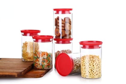 HAPPI Multipurpose Modular Transparent Storage Containers Set For Kitchen / Round Unbreakable Plastic Airtight Box Dabba For Spice,Masala,Cereals, Dal, Dry Fruits, Snacks, Pulses ( Multicolor, 900 Ml Each, Set of 6 pc) HAPPI Multipurpose Modular Transparent Storage Containers Set For Kitchen / Round Unbreakable Plastic Airtight Box Dabba For Spice,Masala,Cereals, Dal, Dry Fruits, Snacks, Pulses ( Multicolor, 900 Ml Each, Set of 6 pc)