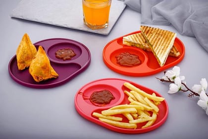 HAPPI Multipurpose Unbreakable Plastic Food Breakfast Nasta Plate , Salad/Sandwich/Samosa/Snacks Plates , Nasta Tray , Breakfast Dish for Guest/Children(Set of 6 -Multicolor) HAPPI Multipurpose Unbreakable Plastic Food Breakfast Nasta Plate , Salad/Sandwich/Samosa/Snacks Plates , Nasta Tray , Breakfast Dish for Guest/Children(Set of 6 -Multicolor)