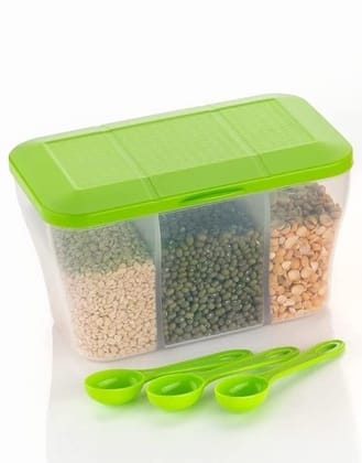 HAPPI Multipurpose Plastic 3 In 1 Masala Box for Kitchen, Spice Boxes for Kitchen, Transparent Storage Containers Airtight Grocery,Cereal,Dry Fruits Dabba 1100 Ml with 3 Spoons(Green) HAPPI Multipurpose Plastic 3 In 1 Masala Box for Kitchen, Spice Boxes for Kitchen, Transparent Storage Containers Airtight Grocery,Cereal,Dry Fruits Dabba 1100 Ml with 3 Spoons(Green)