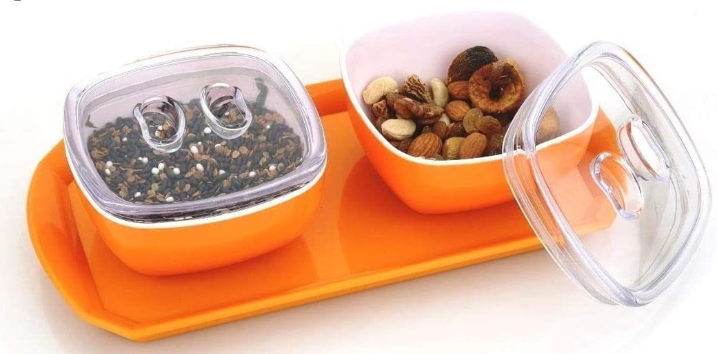 HAPPI Multipurpose Unbreakable Plastic Transparent Kitkat Storage Containers for Kitchen Airtight Spice Masala Dabba (Multicolor)