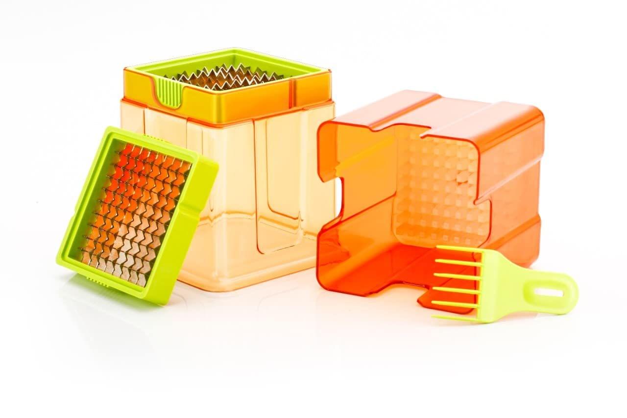 HAPPI French Fries Cutters Potato Chips Maker Cutter Slicer 2 Blades Stainless Steel (Color May Vary)