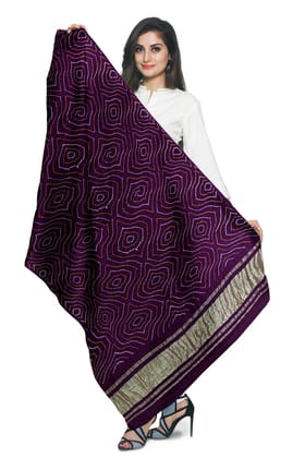 Garvi Gurjari (A Gujarat Govt Enterprise) Purple Handwoven Gaji Silk Bandhani Dupatta(GGCGBD21) Garvi Gurjari (A Gujarat Govt Enterprise) Purple Handwoven Gaji Silk Bandhani Dupatta(GGCGBD21)