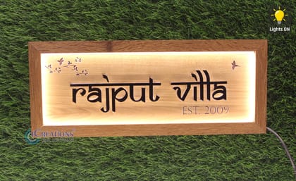 iCreations Personalised Wooden Home Name Plate with inbuilt LED lights & Acrylic Letters (6x15 Inch) iCreations Personalised Wooden Home Name Plate with inbuilt LED lights & Acrylic Letters (6x15 Inch)