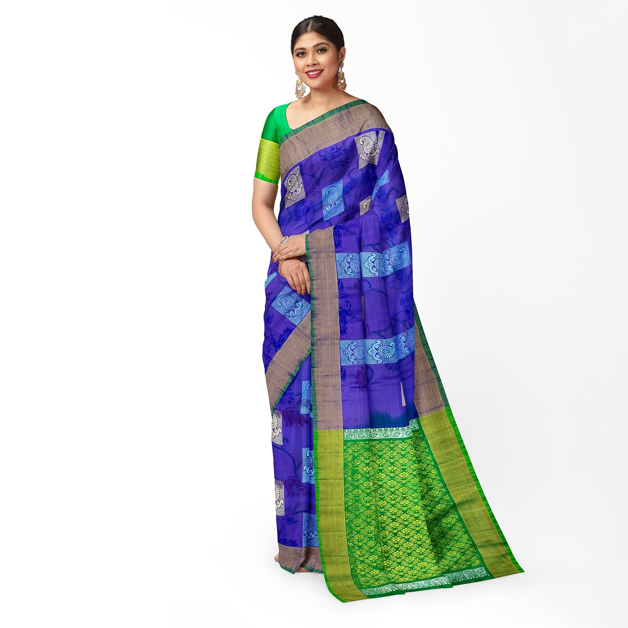 Blue Color Big Mango Butta Pure Kanjivaram Silk Saree