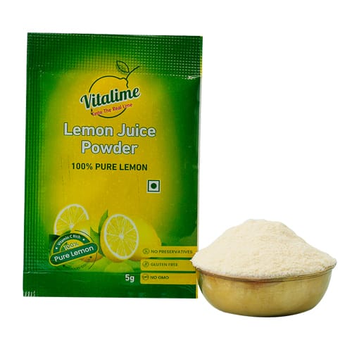 Vitalime Lemon Juice Powder - 100% Pure Lemon, Vitamin C Rich, 5g(pack of 10)