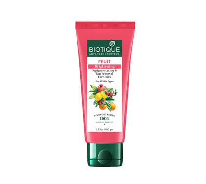 Biotique Fruit Brightening Depigmentation & Tan Removal Face Pack (100g)
