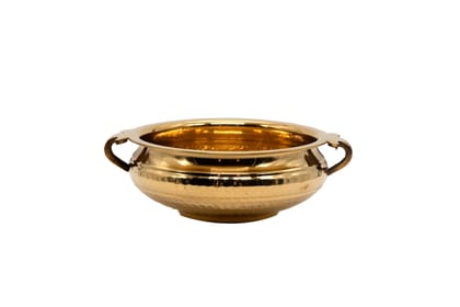 BEING CLASSIC Brass Hammered Design Urli Decorative Bowl, Golden Color, Home Décor & Festive Item, Diameter- 8" inches