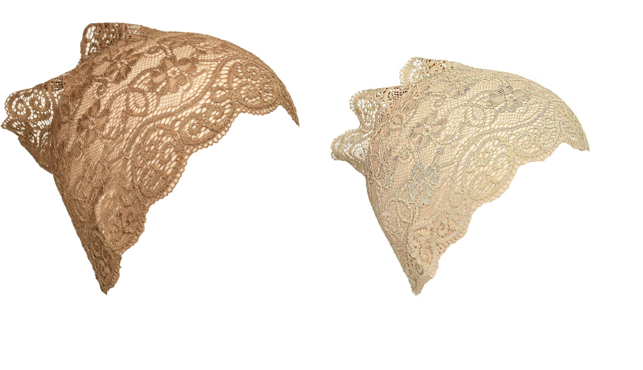 Girls and Womens Hijab Cap Hijab Headband, Under Hijab Scarf Light Brown and Light Beige Naqab Head Scarf (2 pcs)