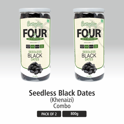 Everyday Four 800g Seedless Black Dates (Khajoor) (400*2)