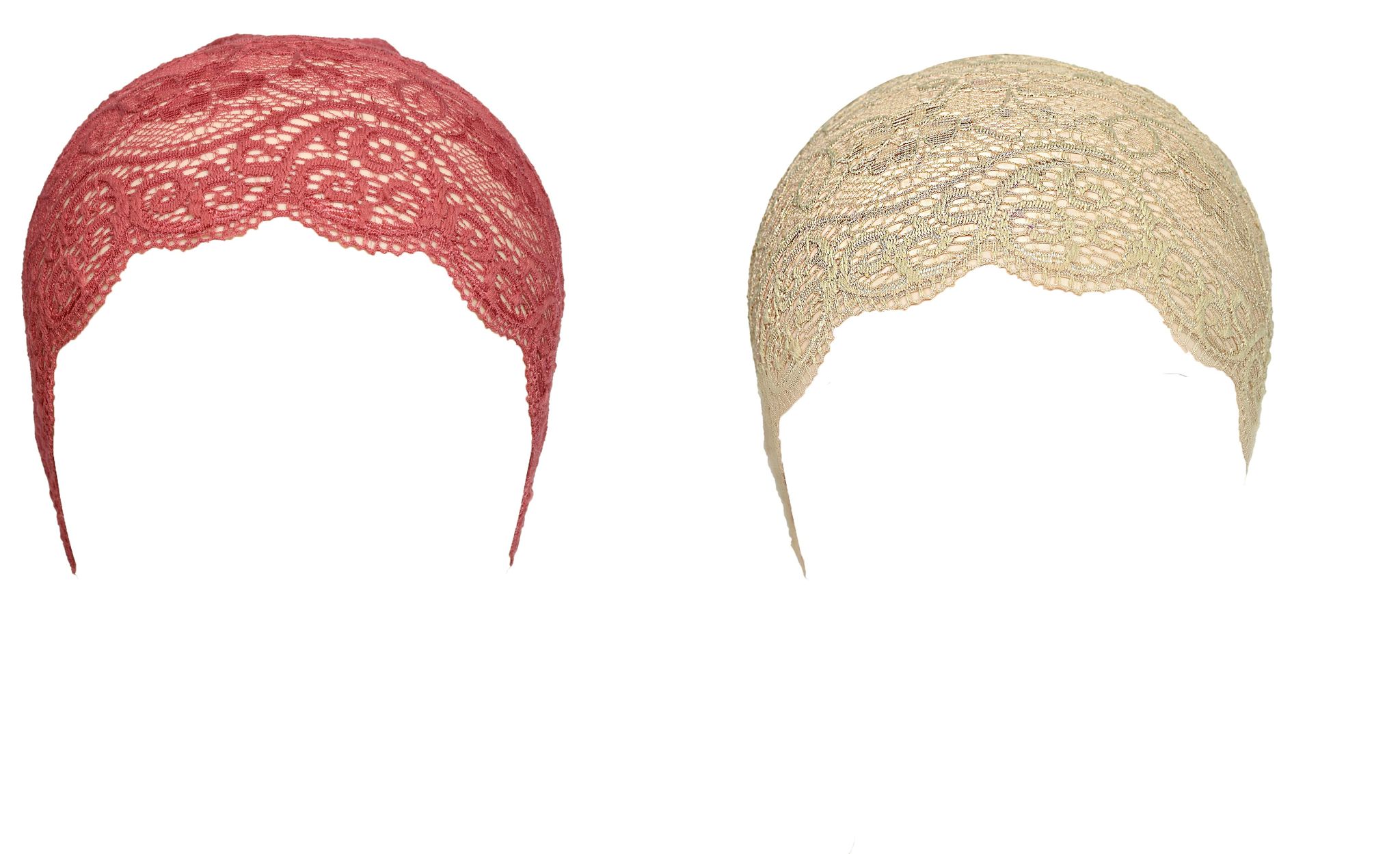 Girls and Womens Hijab Cap Hijab Headband, Under Hijab Scarf Light Maroon and Light Beige Naqab Head Scarf (2 pcs)