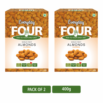 Everyday Four 400g Californian Almonds Badam | 200g*2