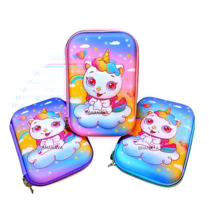 SHANAYA 3D Unicorn Pencil Pouch Pencil Case Pencil Box Assorted Colors