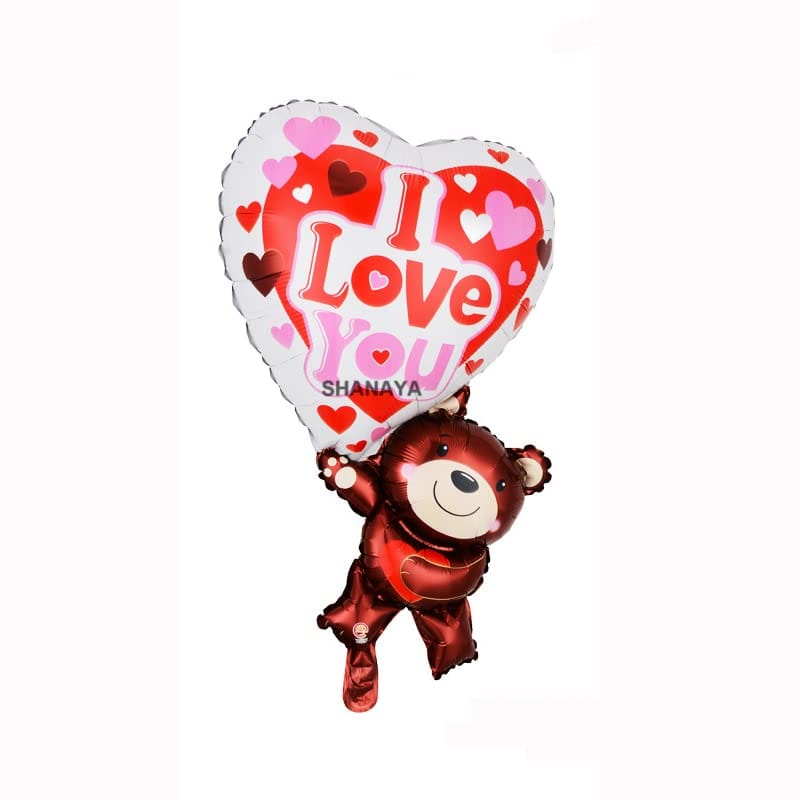 SHANAYA 2Pcs I LOVE YOU BEAR Balloons For Party Birthday Wedding Baby Shower Engagement Indoor Outdoor Occasions Party Decoration Supplies
