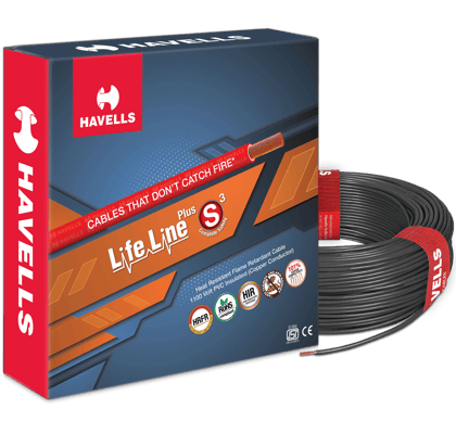 HAVELLS LIFE LINE PLUS S3 HRFR CABLES 1.5MM 90MTR LENGTH COPPER WIRE (100% ORIGINAL)