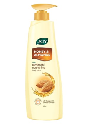 Joy Honey & Almonds Advanced Nourishing Body Lotion For Winters (500ml) | Non Sticky Body Moisturizer With Vitamin E For Dry Skin