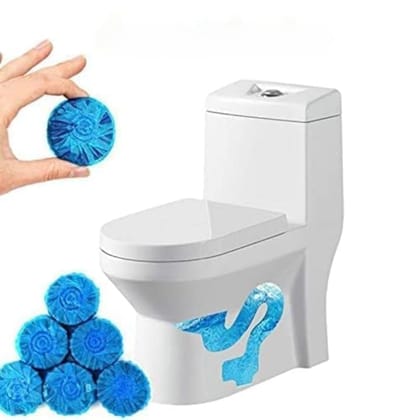 Automatic Flush Toilet Bowl Cleaner Tablets, Powerful Cleaning Ball Toilet Blue Deep Clean Bubbles, Mild Lemon Scent, Long-Lasting Fresh Air (10)