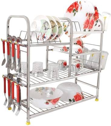 Dish Drainer Kitchen Rack Steel 24x24 inch Wall Mount Modern Kitchen Utensils| Dish Rack Stainless Steel Kitchen Rack Utensil Rack Utensil Dish Drainer Kitchen Rack Steel 24x24 inch Wall Mount Modern Kitchen Utensils| Dish Rack Stainless Steel Kitchen Rack Utensil Rack Utensil
