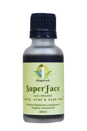 1HappyEarth Super Face Oil For Radiance & Glow, with Blend of Cold Pressed Oils To Brighten Skin & Remove Dullness, No Mineral Oil or Chemical 1HappyEarth Super Face Oil For Radiance & Glow, with Blend of Cold Pressed Oils To Brighten Skin & Remove Dullness, No Mineral Oil or Chemical