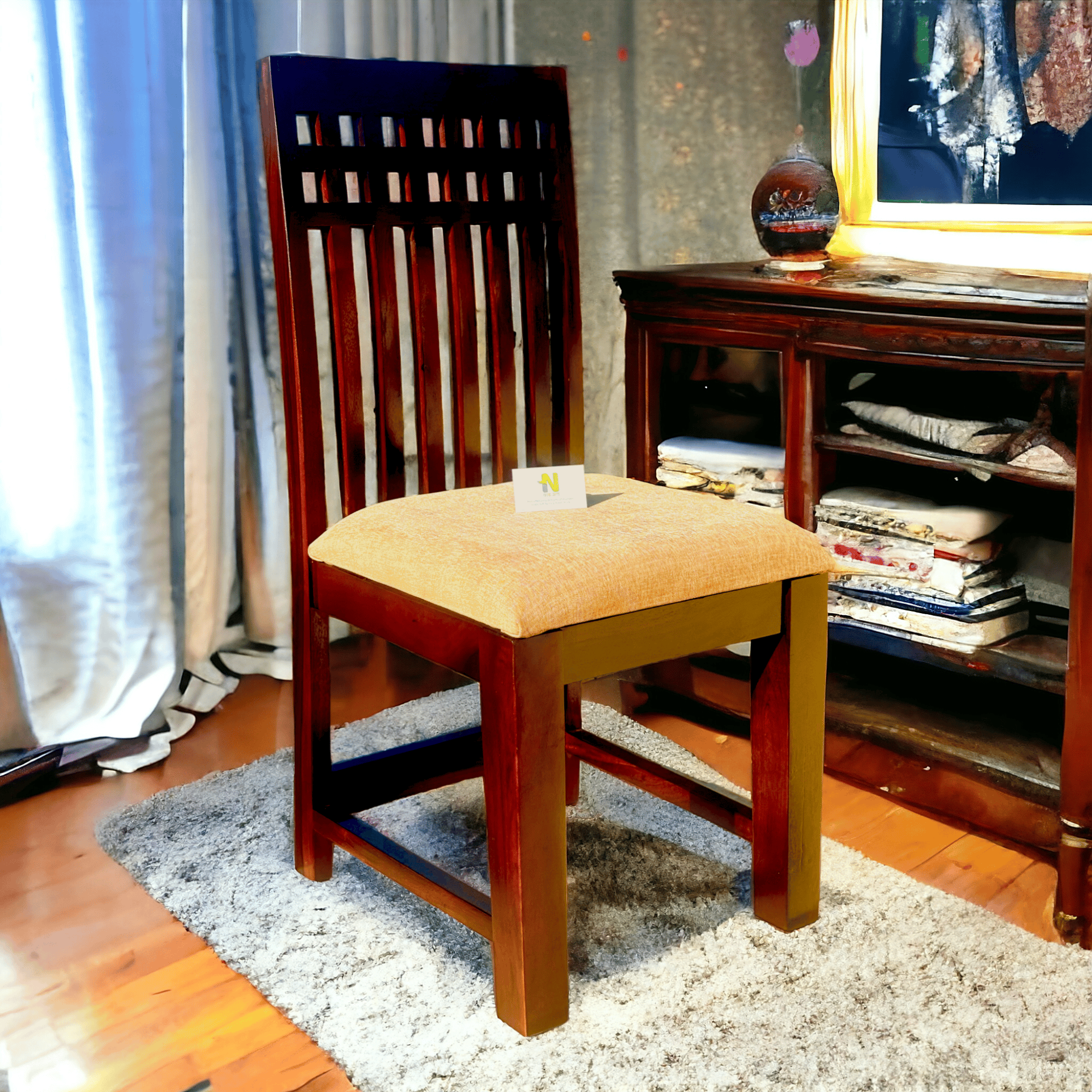 Wood Dining Chair Wooden Study Chair for Bedroom Living Room Study Room Home Office Wooden Chair Set of 1,