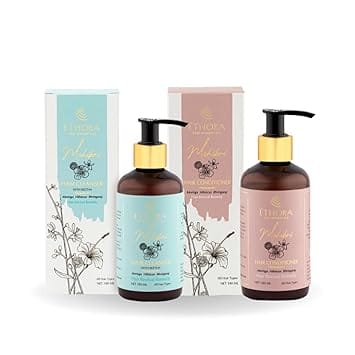 ETHORA Mohibri Natural Hair Cleanser & Conditioner Combo with Bhringraj, Moringa & Hibiscus for Strong & Bouncy Hair, Anti Dandruff & Hair Fall Control for Men & Women, 180ml each, Pack of 2