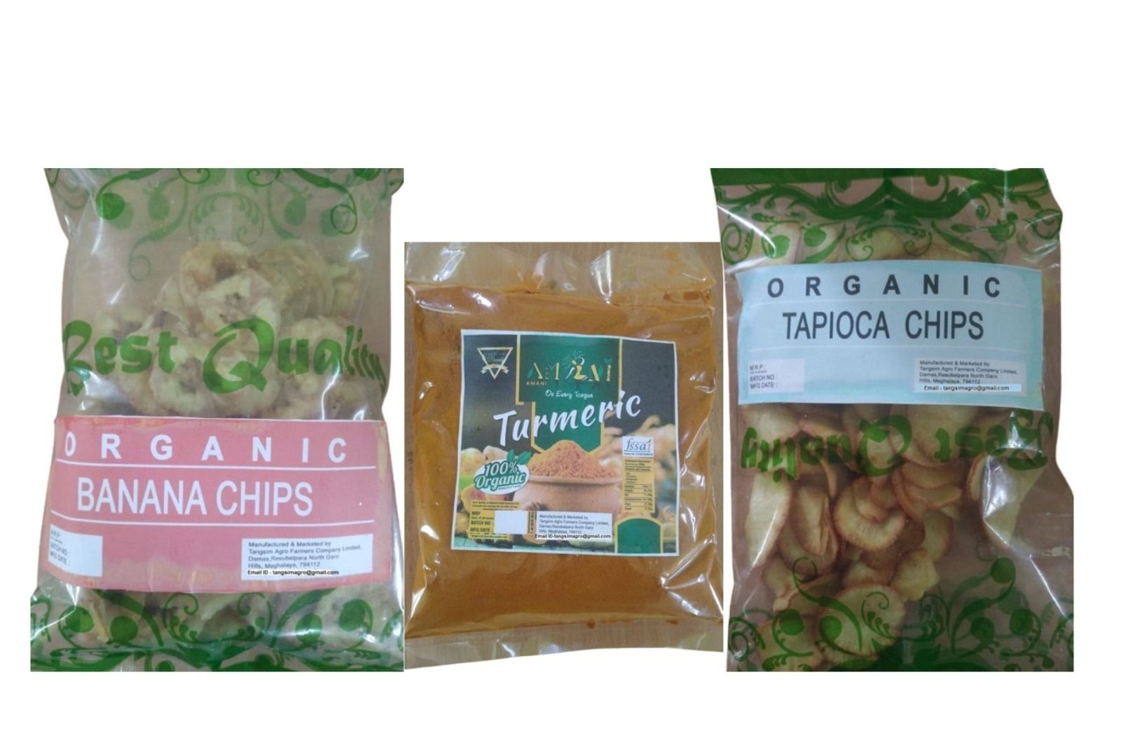 Meghalaya Turmeric Powder + Banana Chips + Tapioca Chips  (Combo Pack)