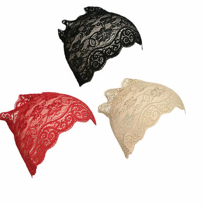 Girls and Womens Hijab Cap Hijab Headband, Under Hijab Scarf Black Dark Red and Light Beige Naqab Head Scarf (3 pcs)
